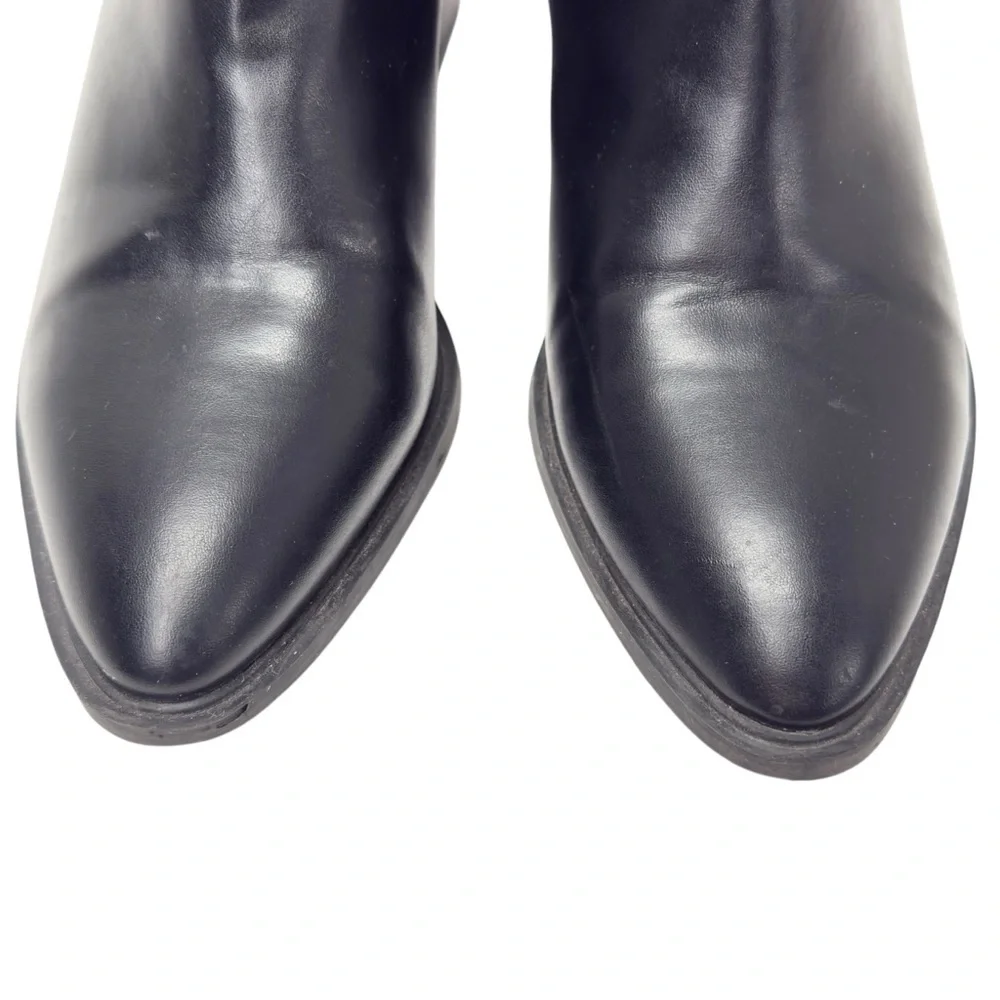 Tommy Hilfiger Black and Gold Ankle Booties with Side-Zip